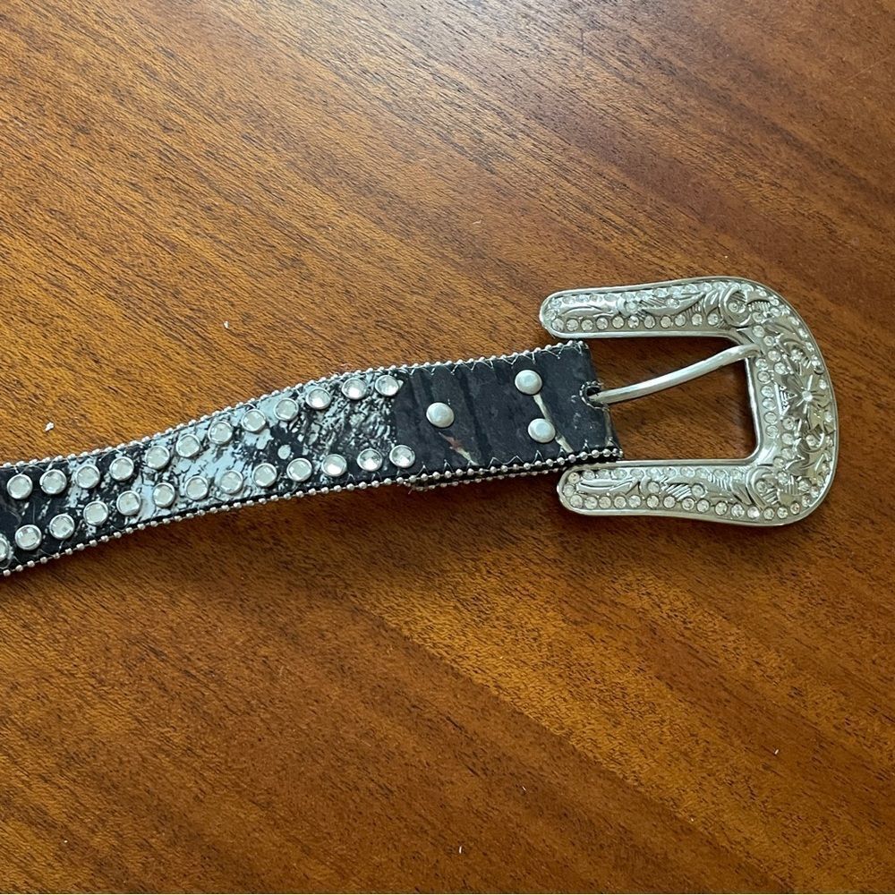Blazin Roxx Mossy Oak Breakup Camo Leather Belt Size Small 38” end to end - Picture 7 of 13
